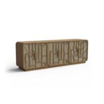 Martin Sideboard with intricate geometric pattern on doors - 45-degree view