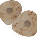 Cylindrical side tables in poplar root wood with round tops, Léora by Nolita Harbour.